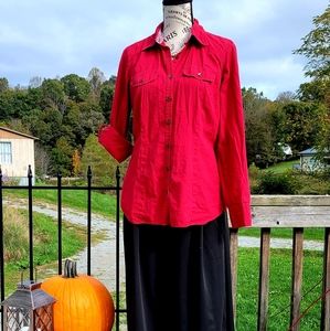 FINAL PRICE - Size SP Van Heusen Red Button Blouse